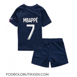 Paris Saint-Germain Kylian Mbappe #7 Hjemmebanetrøje Børn 2022-23 Kortærmet (+ Korte bukser)